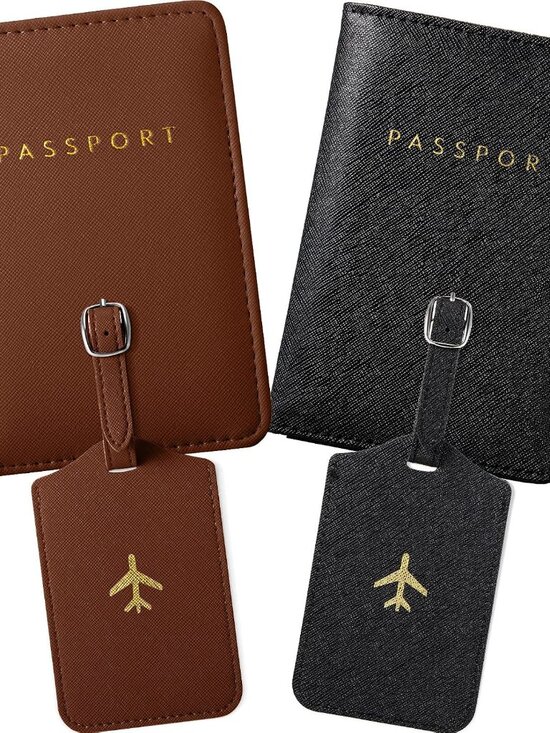 Other - 2 Pieces Passport Covers and 2 Pieces Luggage Tags, Passport Holder Travel Suitc
